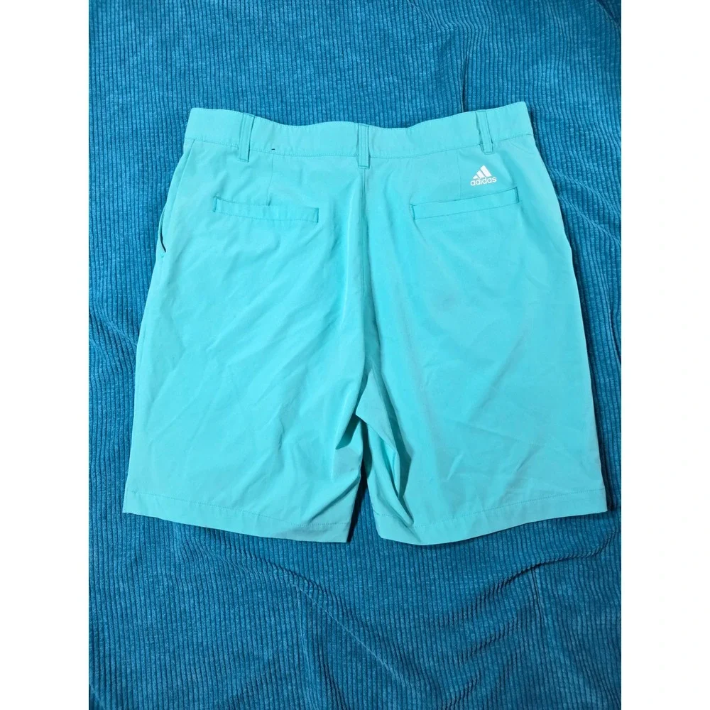 Adidas Golf Shorts Mens 36 Turquoise Blue Ultimate365 Stretch Flat Front